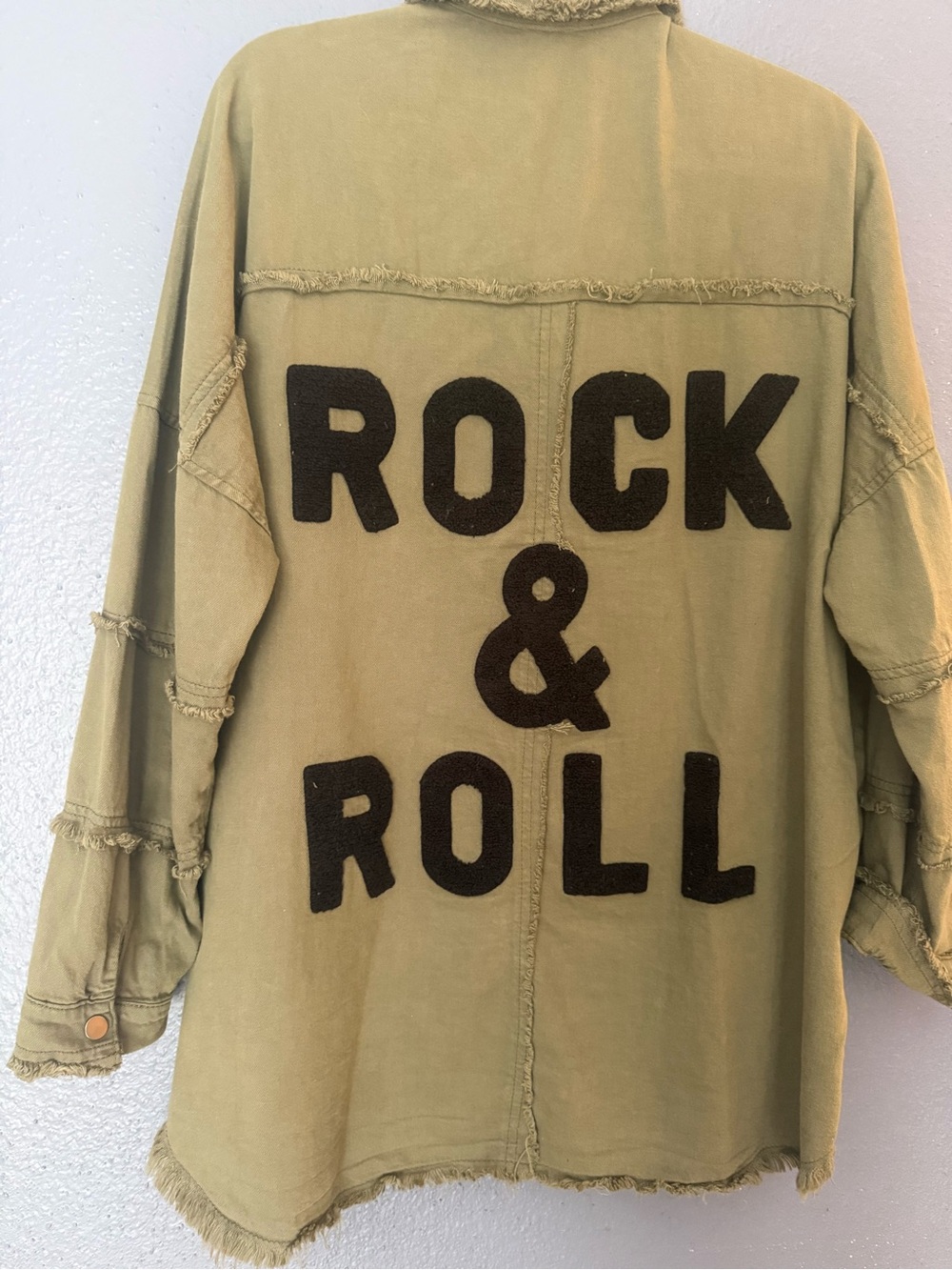 Elan Olive Green Rock and Roll oversized Jacket or shirt - Picture 4 of 7